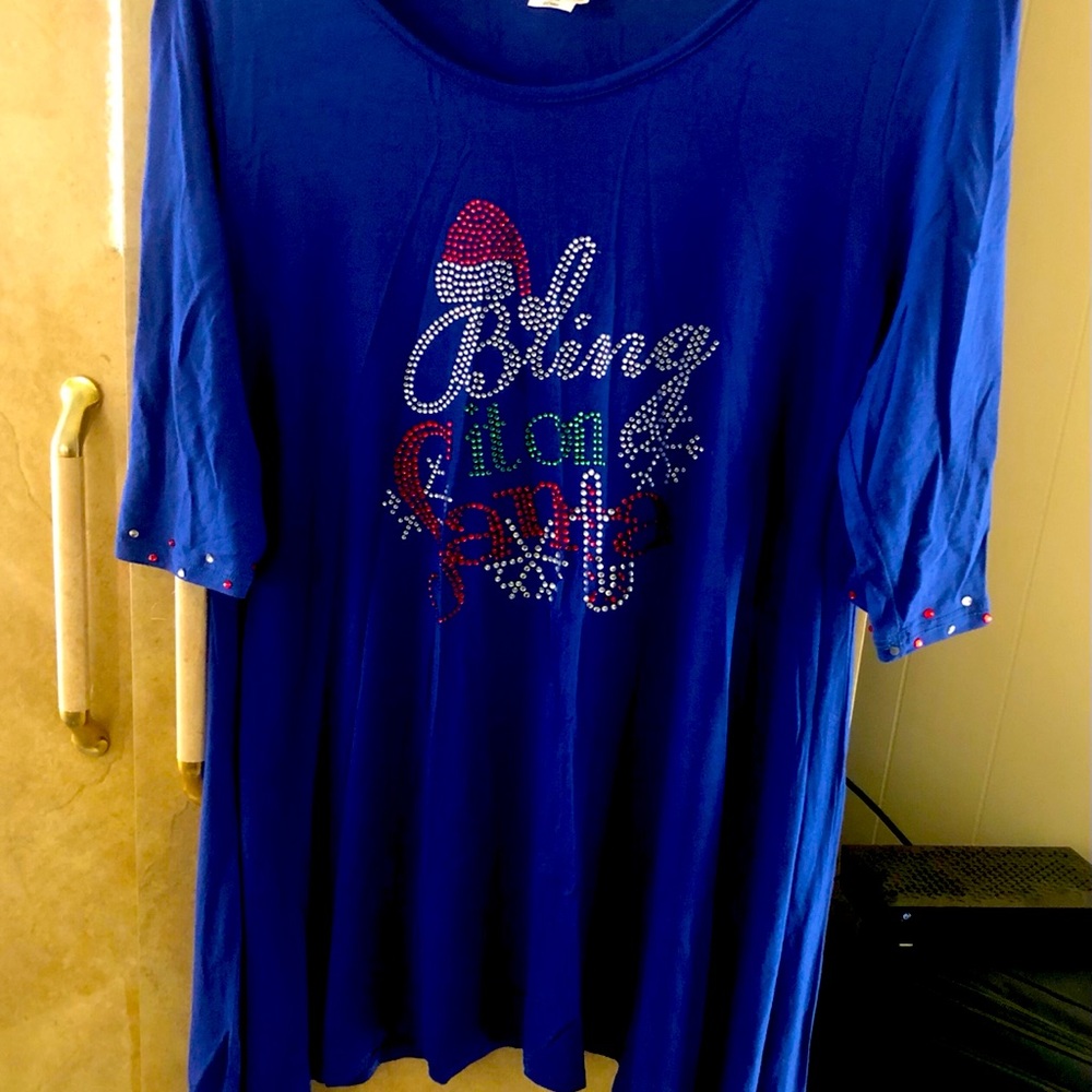 “Bling it on Santa” Christmas top